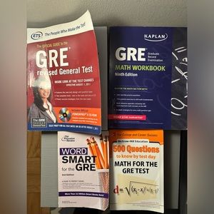 Kaplan, Princeton Review and McGraw-Hill GRE test prep books bundle